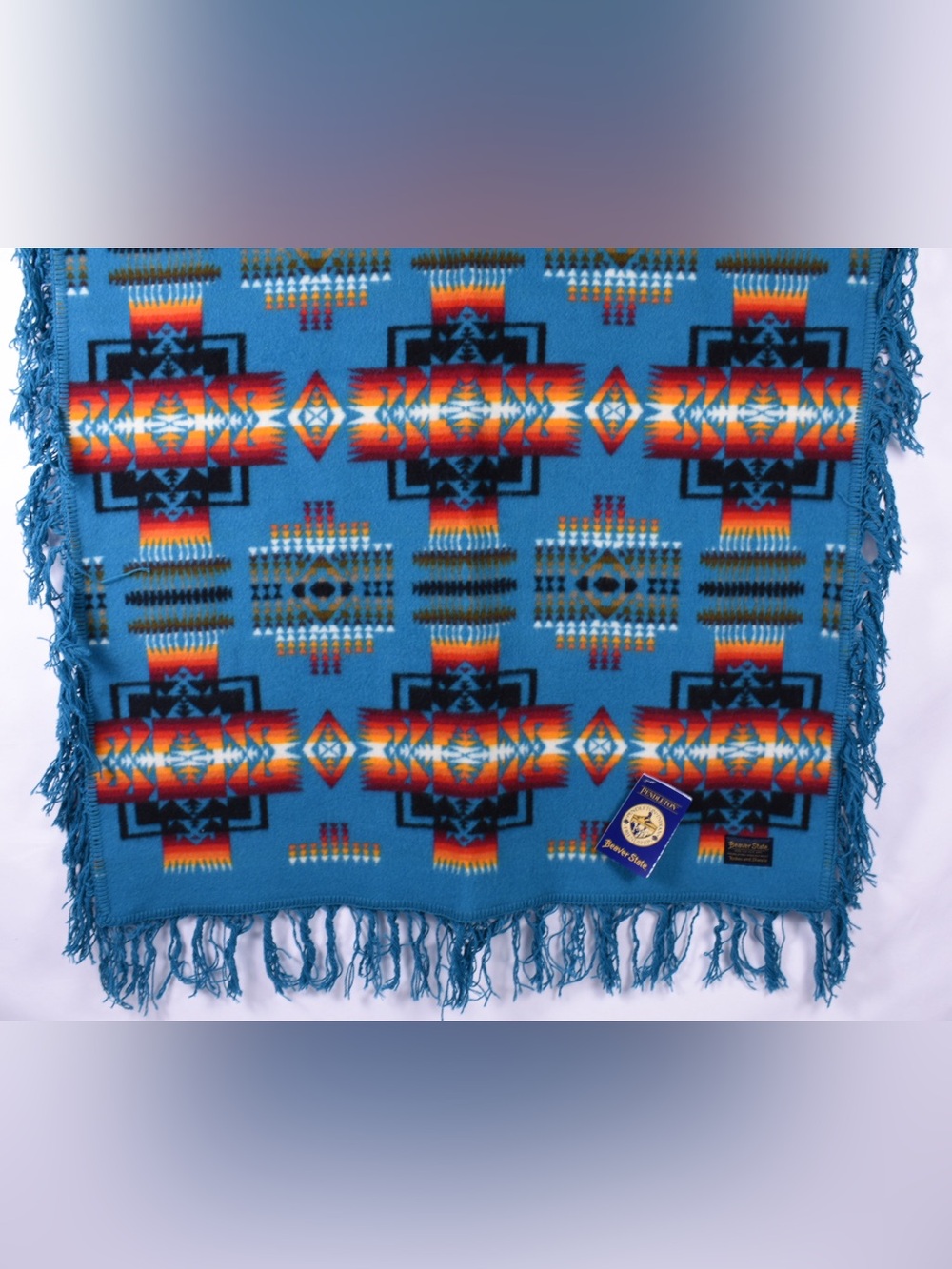 Pendleton Blue and Red Geometric Blanket